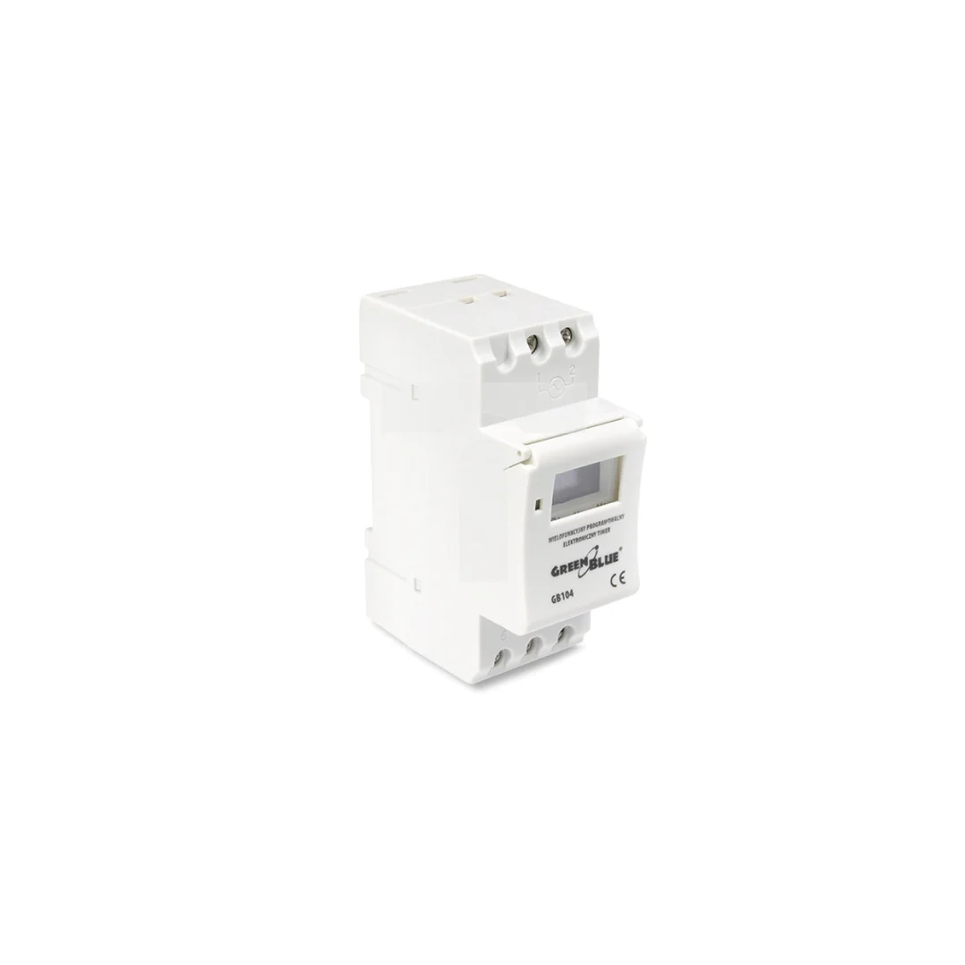 Włącznik czasowy - timer cyfrowy na szynę DIN GreenBlue GB104 16 programów max 240 programów GB104