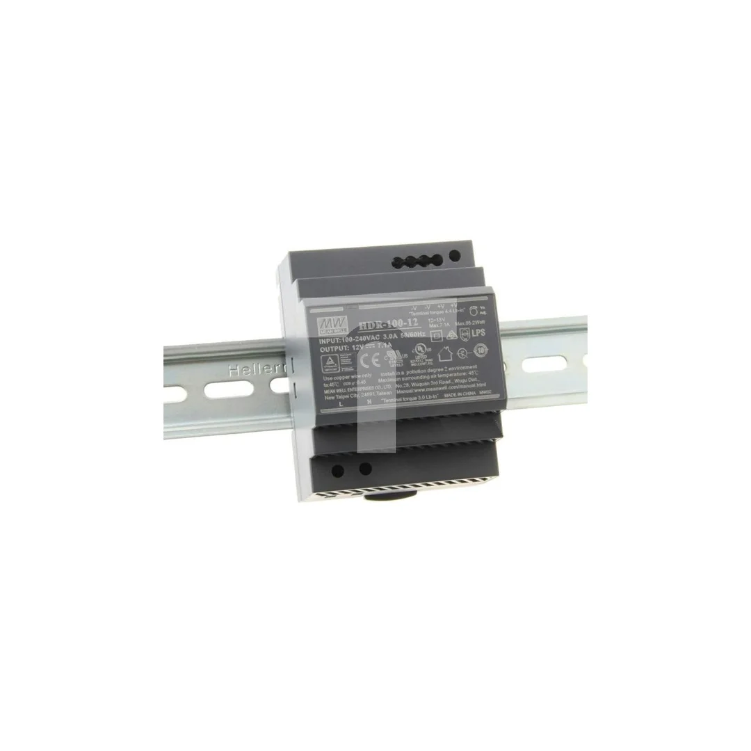 Zasilacz na szynę DIN 85W 12V HDR-100-12 7,1A do led Mean Well