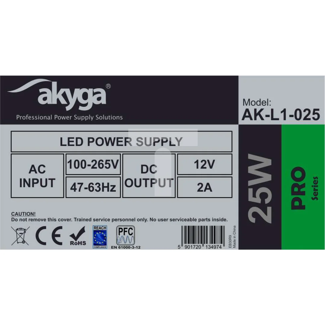 Zasilacz impulsowy modułowy do LED Akyga AK-L1-025 12V / 2.0A 25W