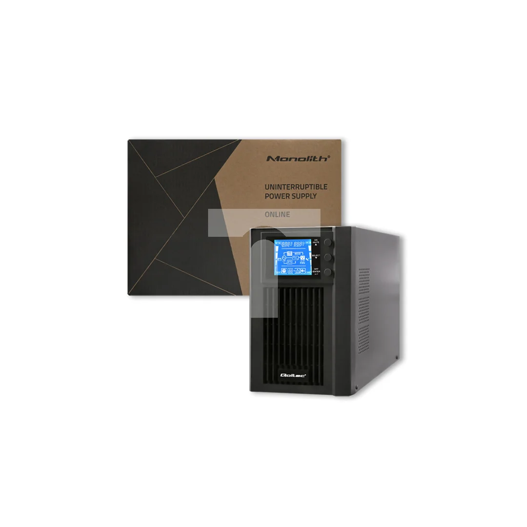 Qoltec Zasilacz awaryjny UPS On-line Pure Sine Wave 1kVA 800W LCD USB