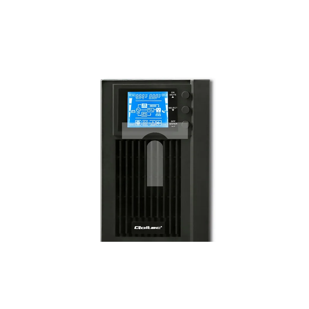 Qoltec Zasilacz awaryjny UPS On-line Pure Sine Wave 1kVA 800W LCD USB