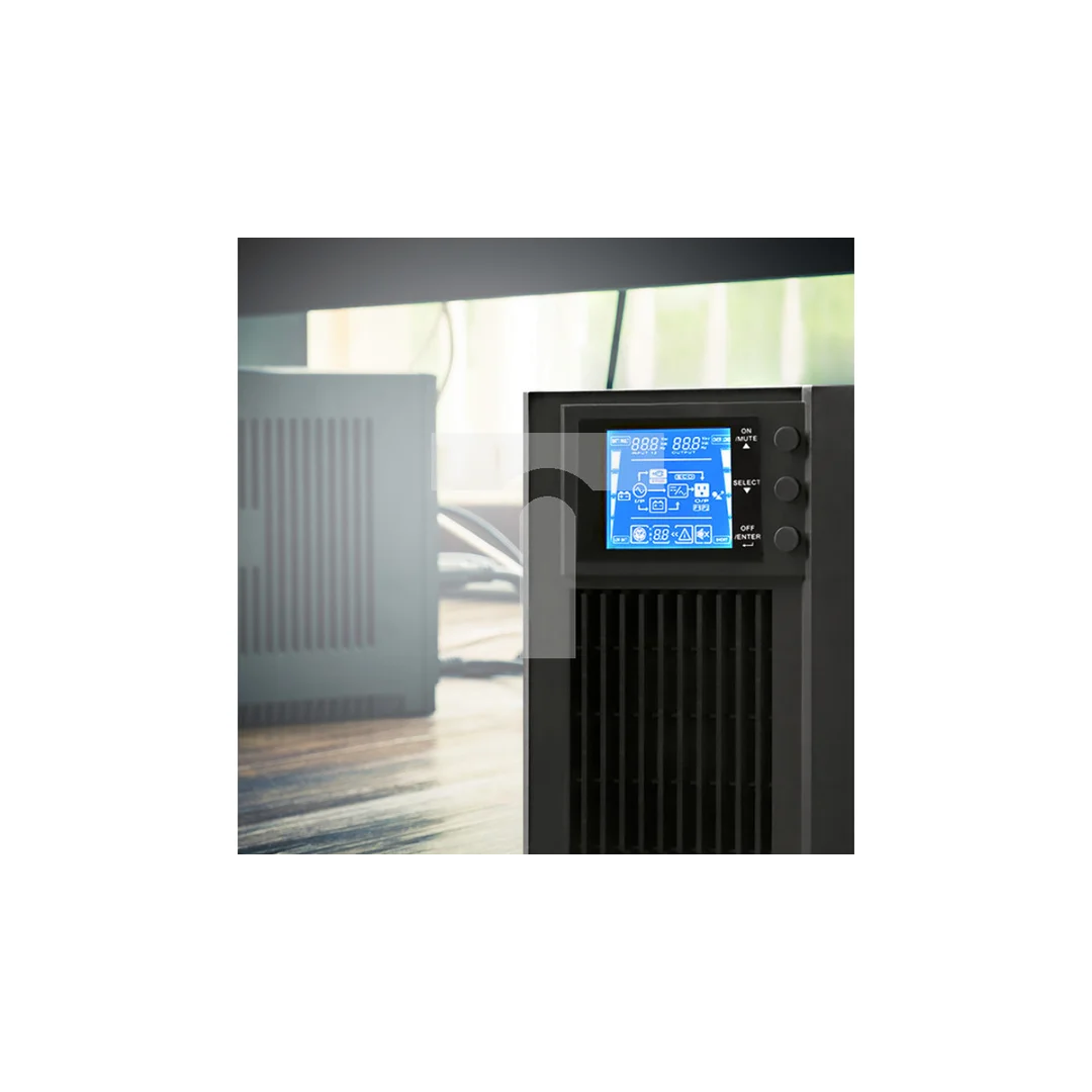 Qoltec Zasilacz awaryjny UPS On-line Pure Sine Wave 1kVA 800W LCD USB