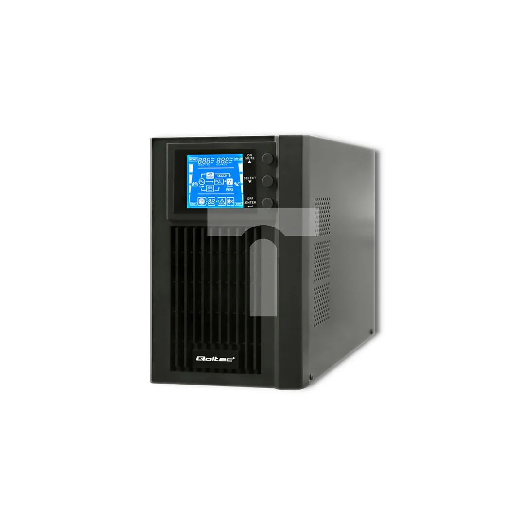Qoltec Zasilacz awaryjny UPS On-line Pure Sine Wave 1kVA 800W LCD USB