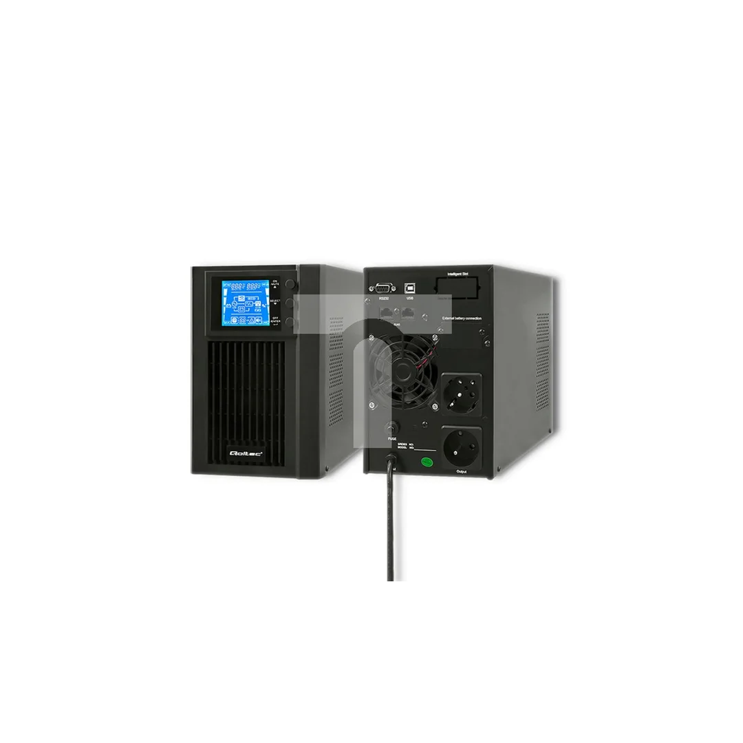 Qoltec Zasilacz awaryjny UPS On-line Pure Sine Wave 1kVA 800W LCD USB