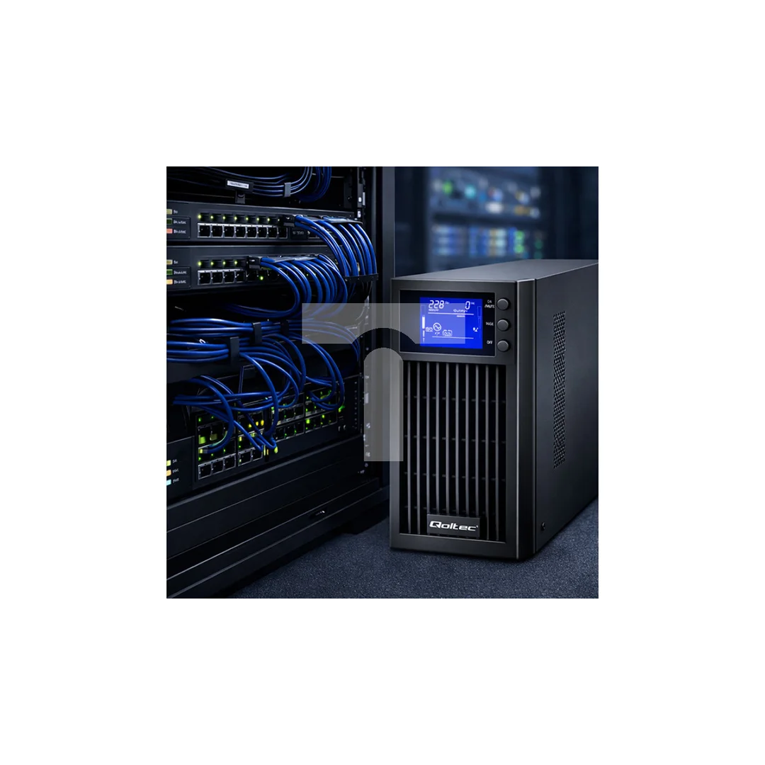 Qoltec Zasilacz awaryjny UPS On-line Pure Sine Wave 1kVA 800W LCD USB