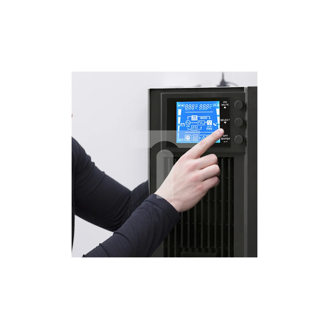 Qoltec Zasilacz awaryjny UPS On-line Pure Sine Wave 1kVA 800W LCD USB