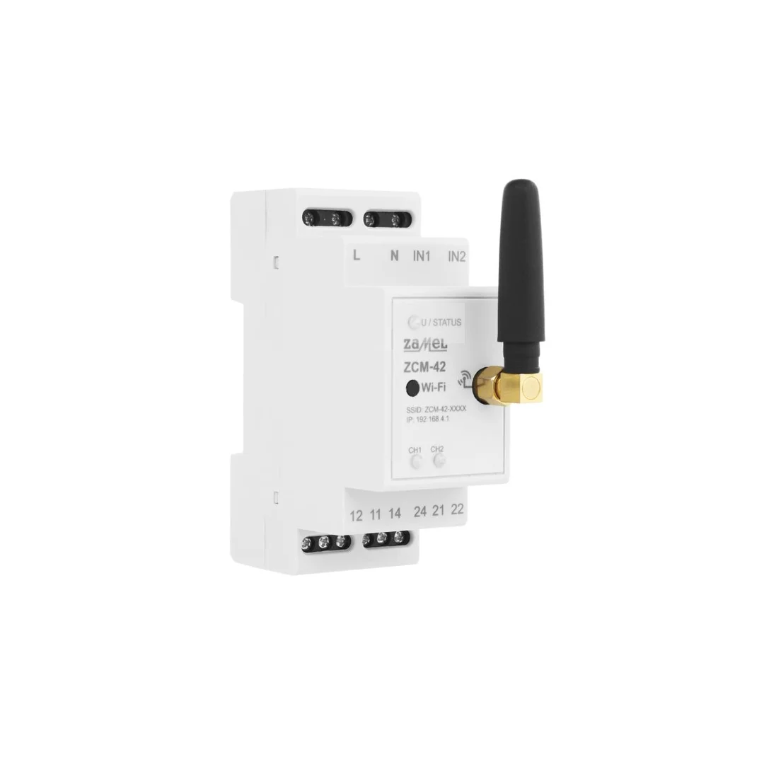 Programator czasowy WiFi 2xNO/NC 16A (inrush 111A/20ms) 230V AC ZCM-42 EXT10000265
