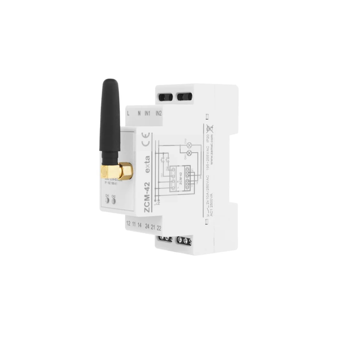 Programator czasowy WiFi 2xNO/NC 16A (inrush 111A/20ms) 230V AC ZCM-42 EXT10000265