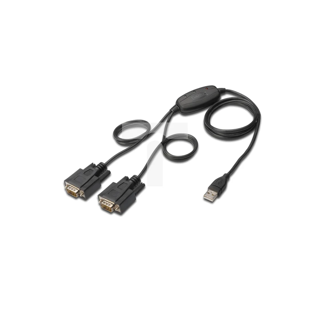 Konwerter/Adapter USB 2.0 do 2x RS232 (DB9) z kablem 1,5m DA-70158