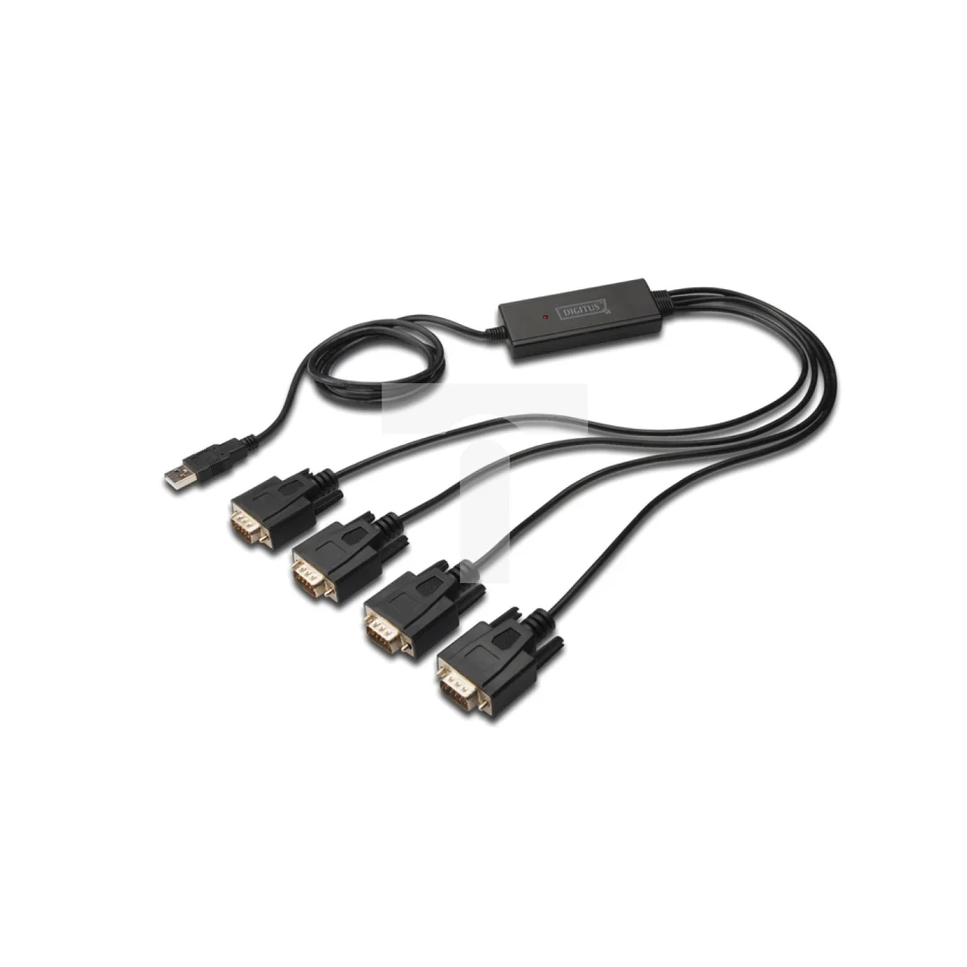 Konwerter/Adapter USB 2.0 do 4x RS232 (DB9) z kablem 1,5m DA-70159