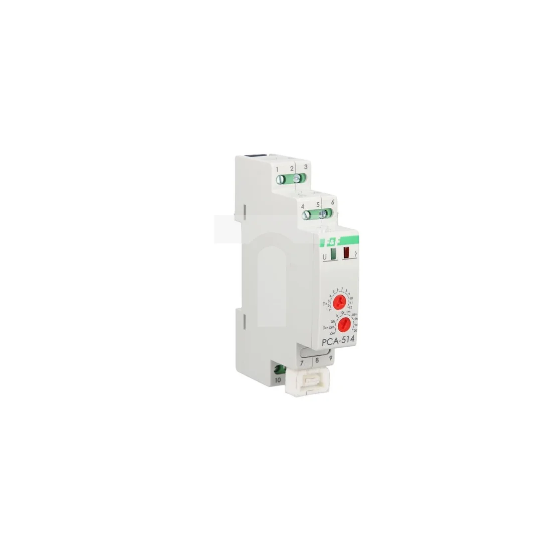 Przekaźnik czasowy 1P 10A 0,1sek-576h 230V AC, 24V AC/DC opóźnione wyłaczenie PCA-514DUO