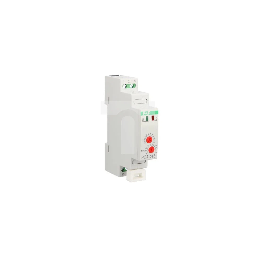 Przekaźnik czasowy 1P 10A 0,1sek-576h 24V AC/DC opóźnione załączenie PCR-513-24V