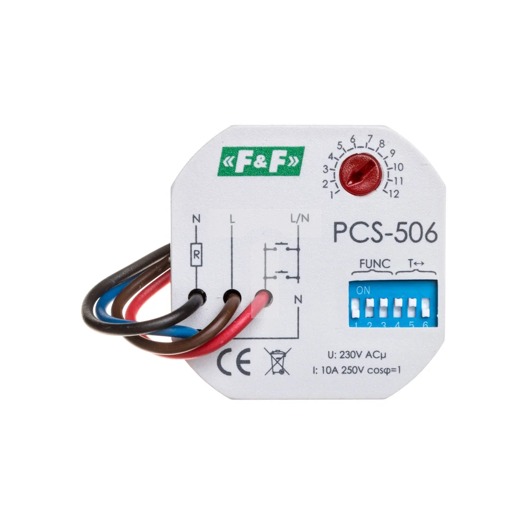 Przekaźnik czasowy 8-funkcyjny z wejściem START 10A 1Z 230V AC 0,1sek-24h PCS-506