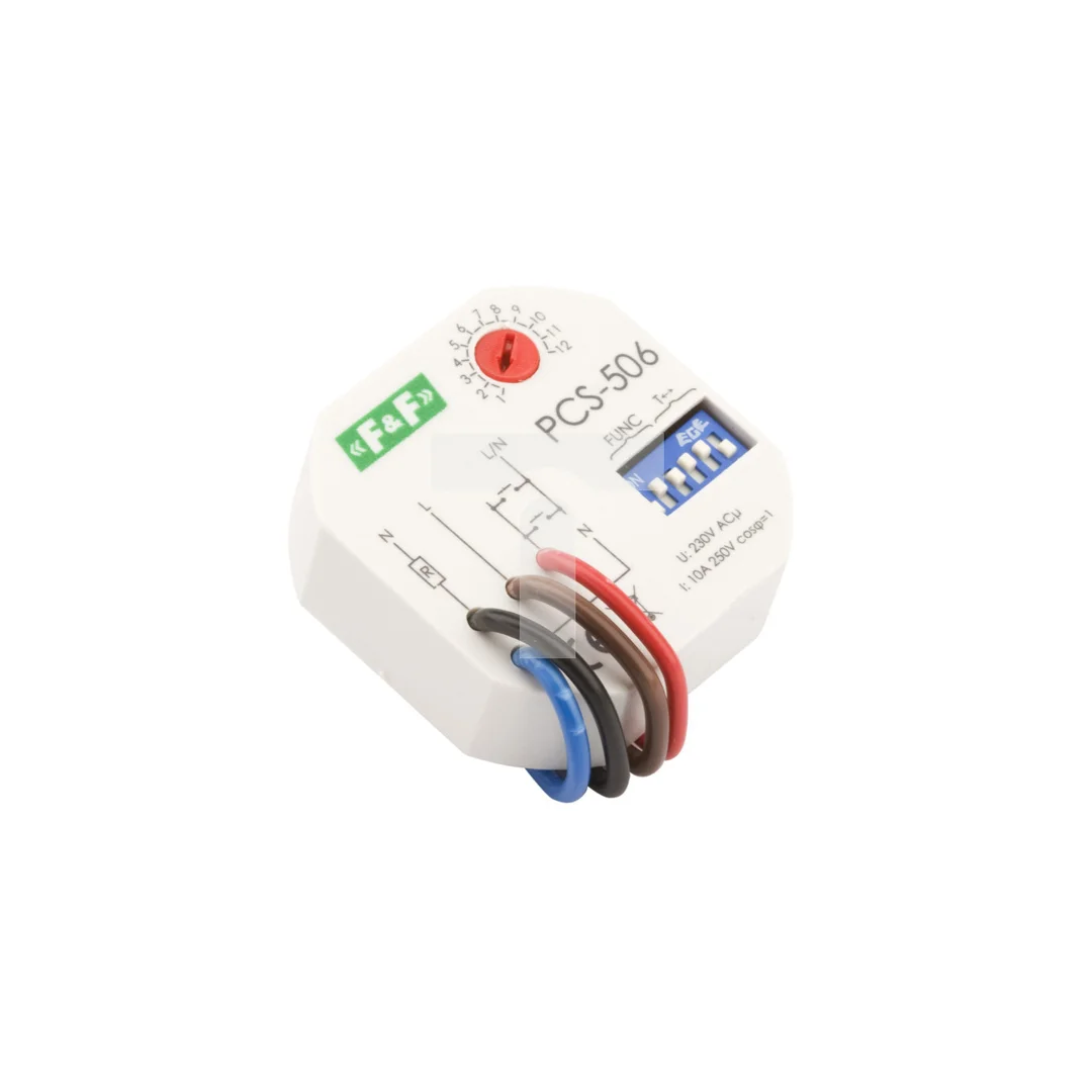 Przekaźnik czasowy 8-funkcyjny z wejściem START 10A 1Z 230V AC 0,1sek-24h PCS-506