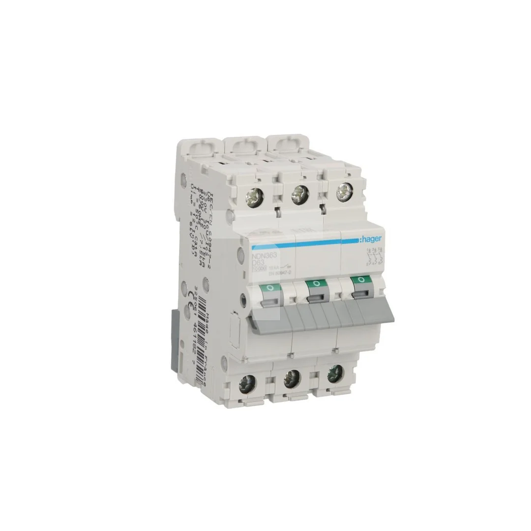 Wyłącznik nadprądowy 3P D 63A 10kA AC NDN363