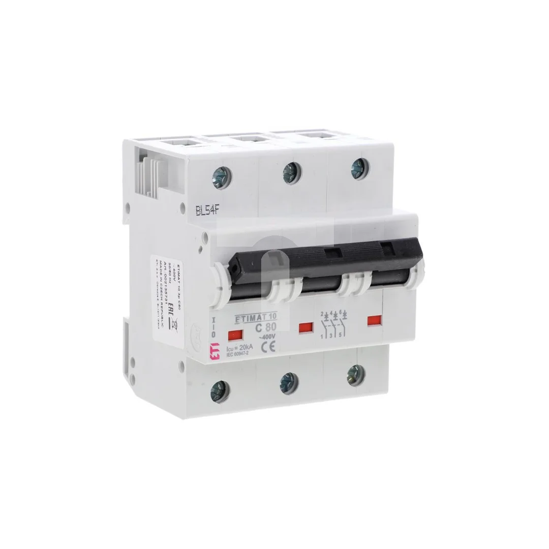Wyłącznik nadprądowy 3P C 80A 10kA AC ETIMAT10 02135731