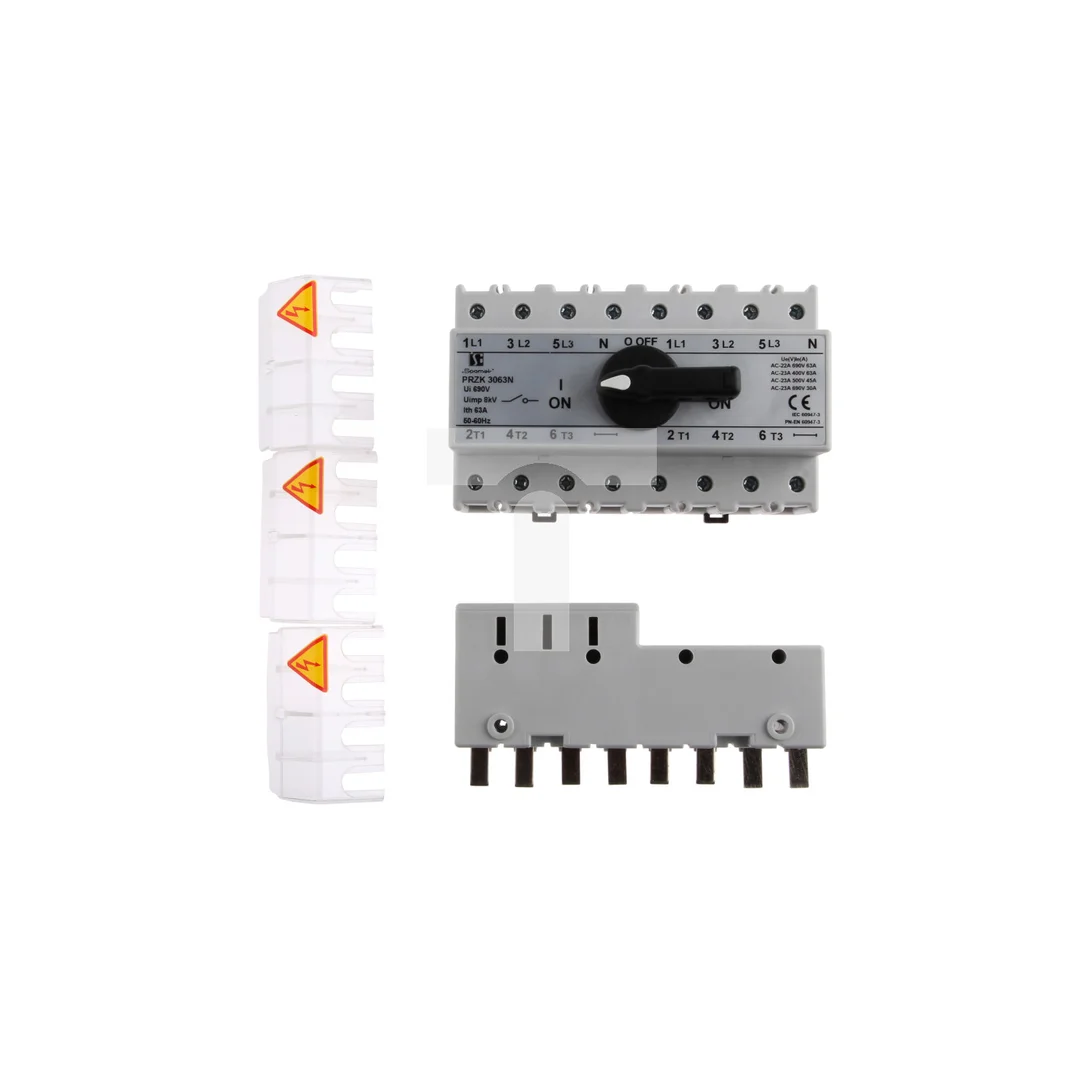 Przełącznik sieć-agregat 63A 3P+N (biegun N nierozłączalny) PRZK-3063NW02