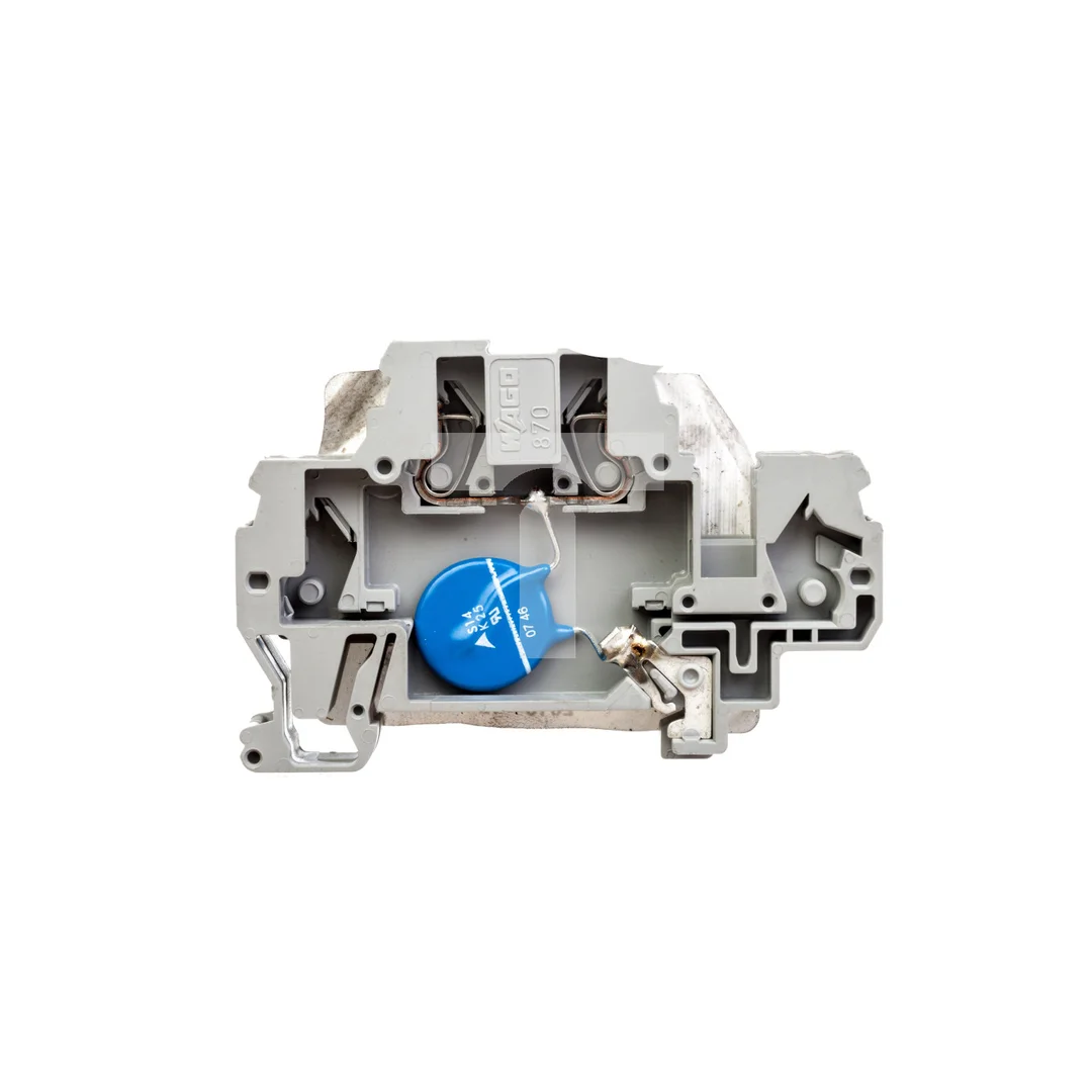 Złączka szynowa z warystorem 24V DC szara 870-523/281-582