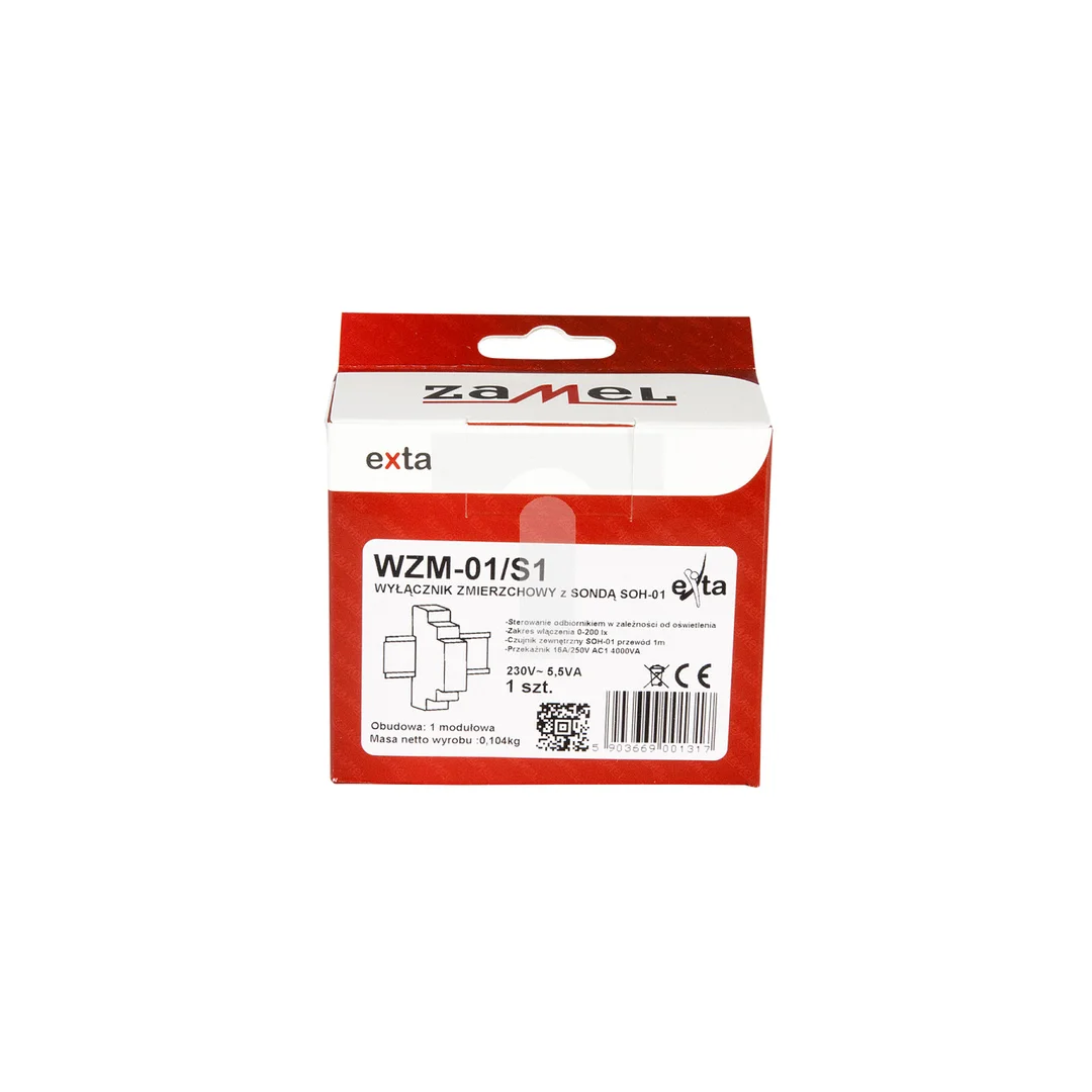Wyłącznik zmierzchowy 16A 230V 0-200lx WZM-01/S1 EXT10000142