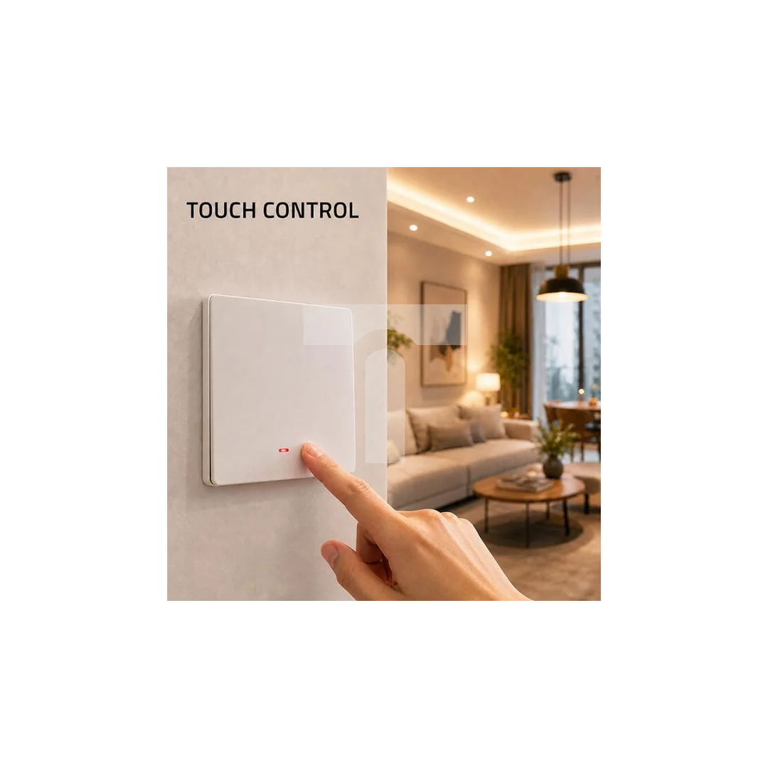 52719 Qoltec Inteligentny 1-kanałowy przełącznik ścienny Wi-Fi z funkcją sterowania głosem Tuya Smart life Biały