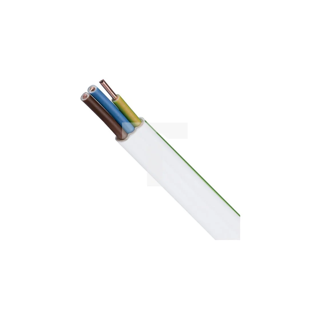 Kabel instalacyjny płaski YDYp 3x1,5mm2 biały 450/750V drut NKT instal PLUS /500m/