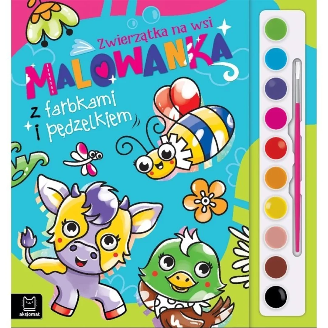 Kolorowanka z farbkami na wsi AKSJOMAT