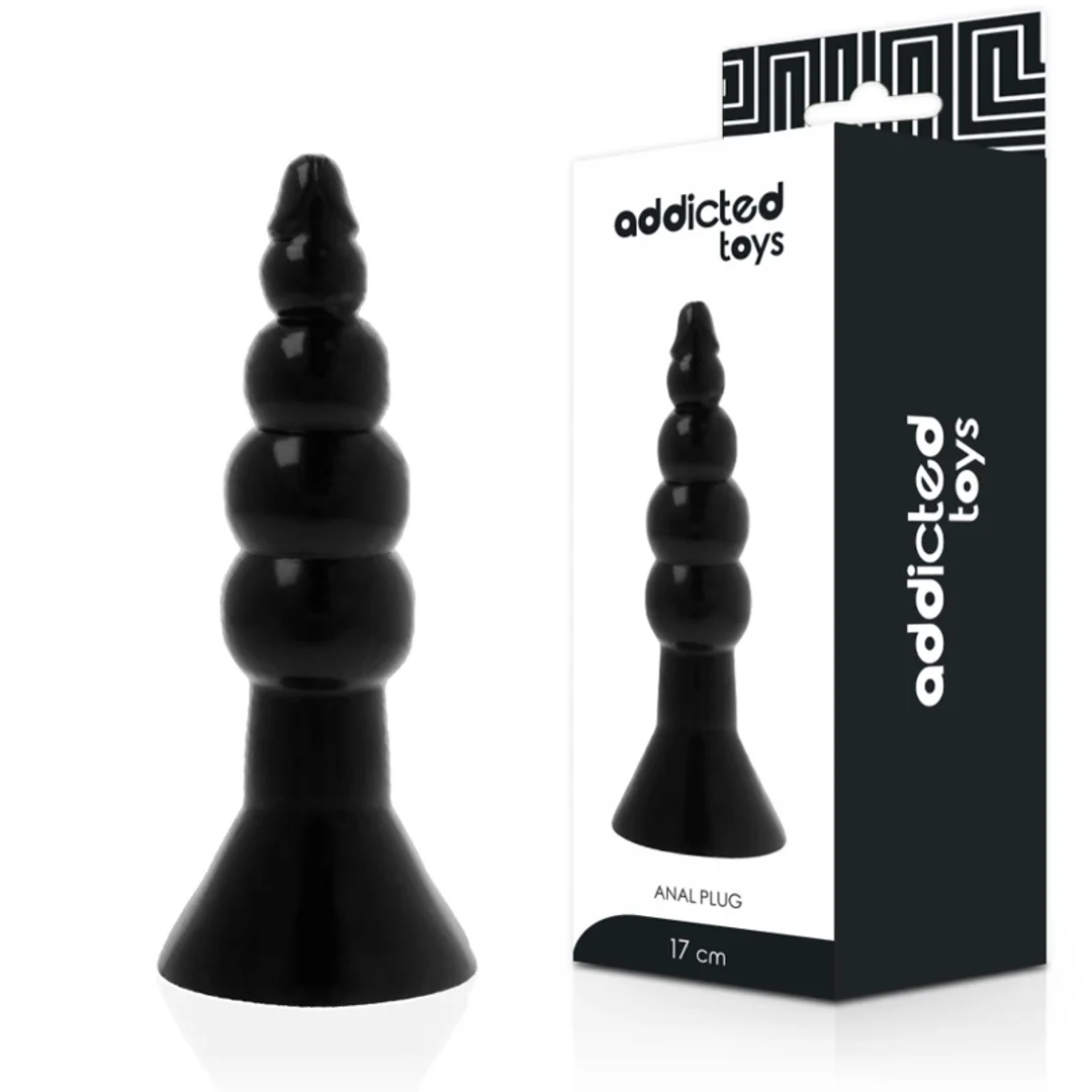 Addicted Toys Korek Anatomiczny 17 cm Czarny - Elastyczny TPR