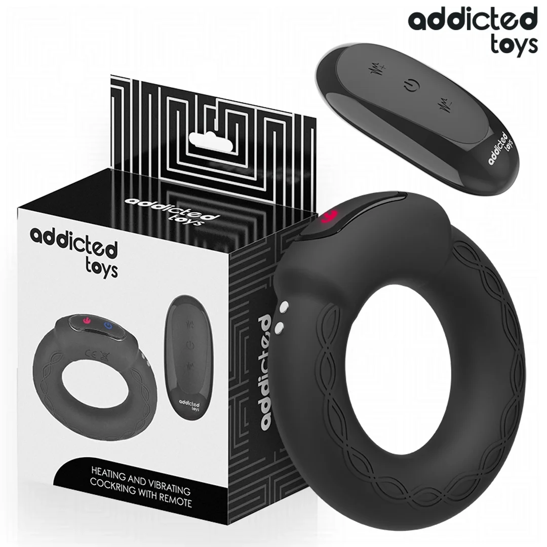 Addicted Toys model HeatWave - pierścień wibracyjny z funkcją grzania i pilotem