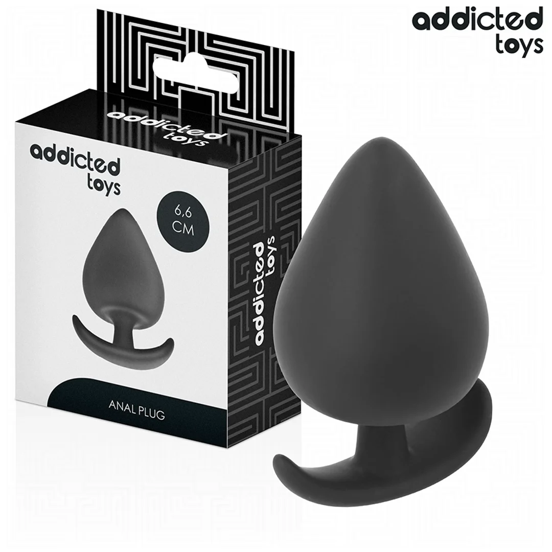 Addicted Toys Plug anatomiczny silikonowy M 6,6 cm czarny