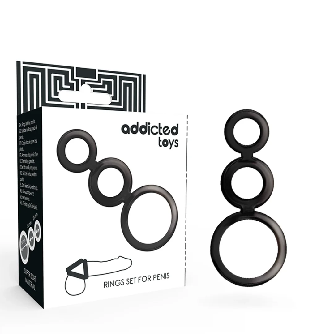 Addicted Toys Zestaw 3 Pierścieni Komfortowych Brązowy Silikon