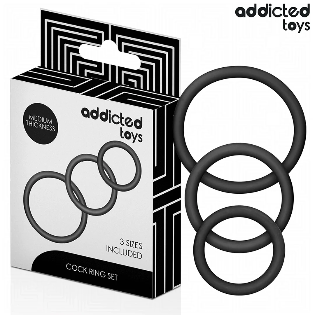 Addicted Toys Zestaw 3 Pierścieni Silikonowych Model 2 - Komfort i Wytrzymałość