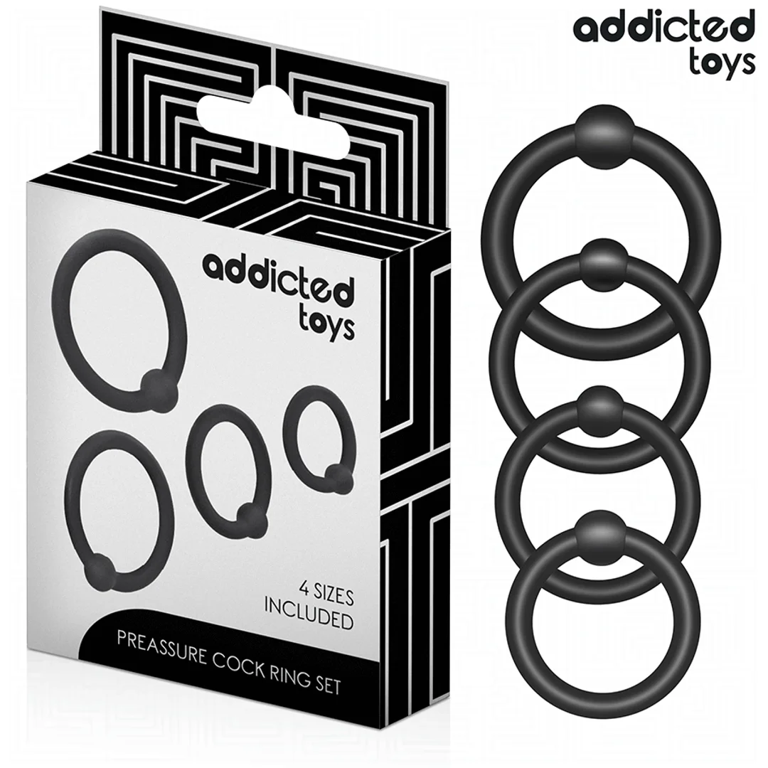 Addicted Toys Zestaw 4 Pierścieni Silikonowych Regulujących Ucisk