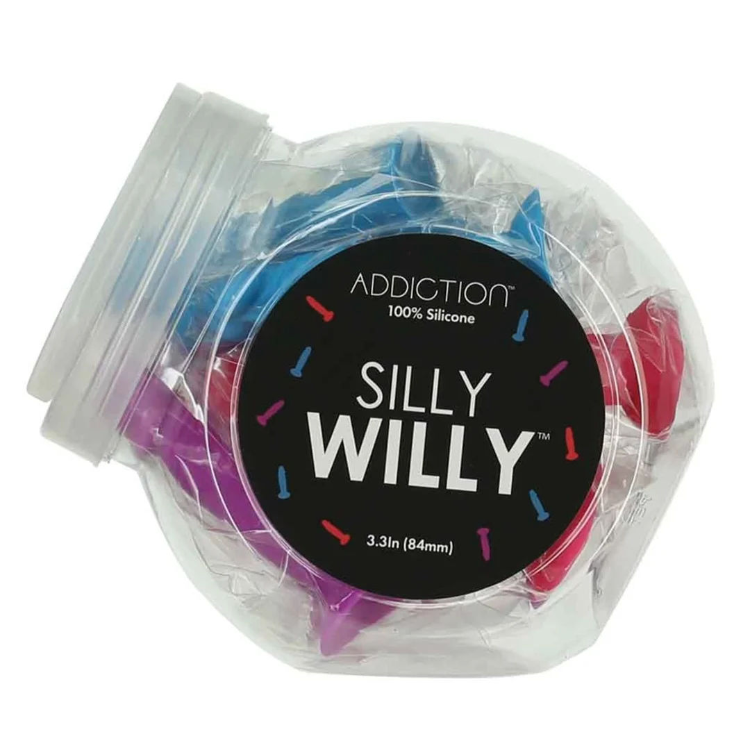 Addiction Silly Willy Zestaw 12 Mini Kolorowych Modeli Silikonowych 8,4 cm