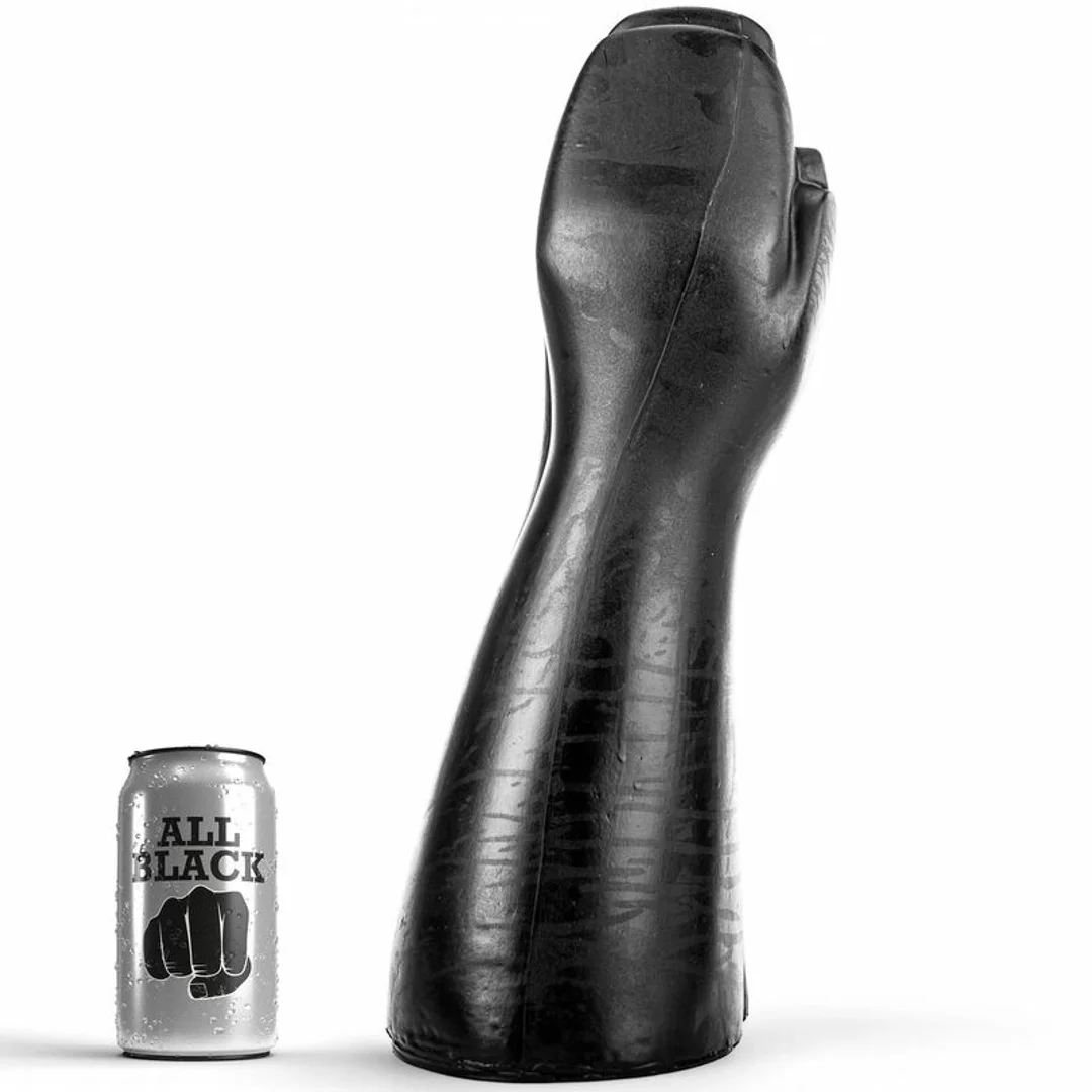 All Black AB13 duży model dłoniowy 39 cm, elastyczny PVC, czarny