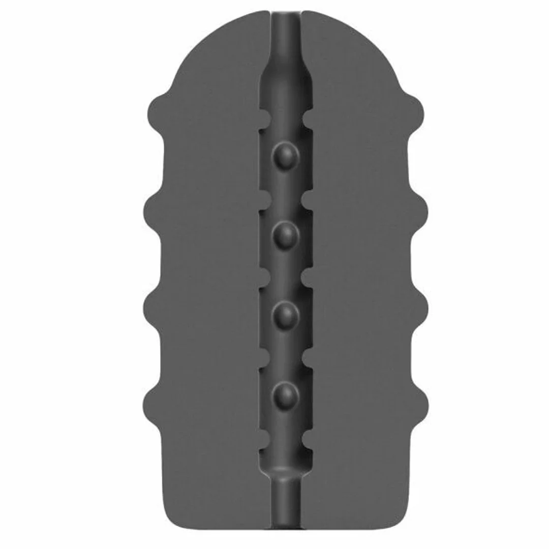 All Black Bumpy - model intymny z teksturą wypustek, 17 cm