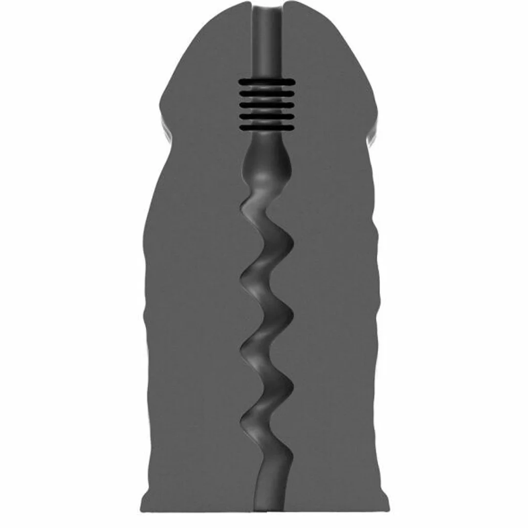 All Black E-Boy - maszyna intymna z anatomiczną teksturą, 17 cm