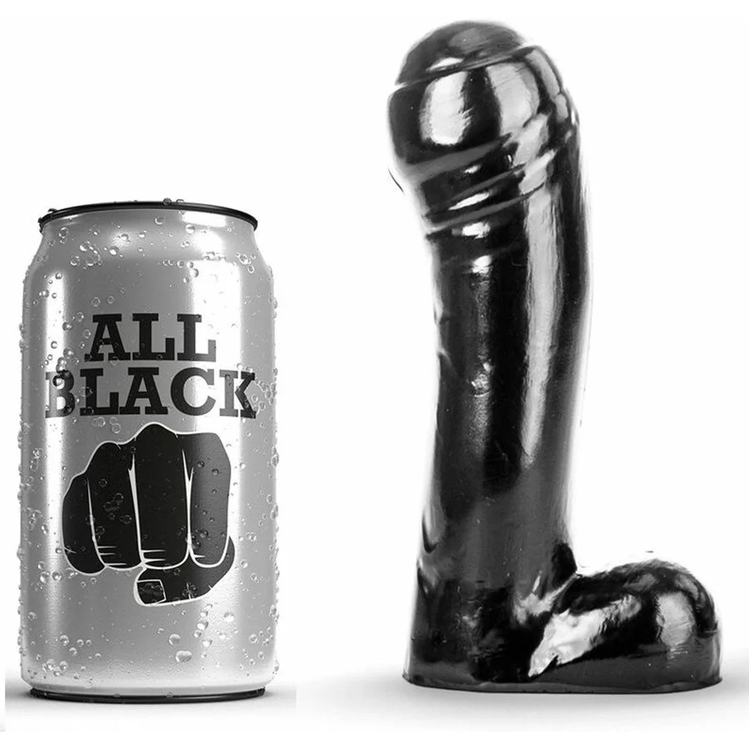 All Black Model 15 cm - Czarny element intymny, gładka powierzchnia