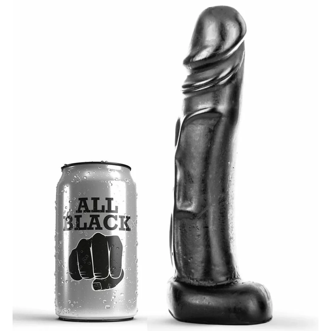 All Black Model 22 cm - anatomiczny kształt, elastyczny PVC, czarny