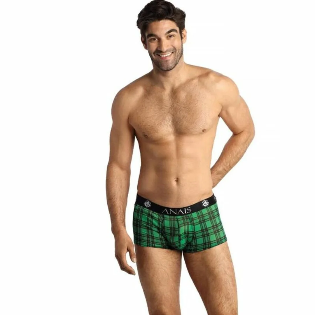 ANAIS MEN Magic Boxer S - Bokserki męskie w zielono-czarną kratę
