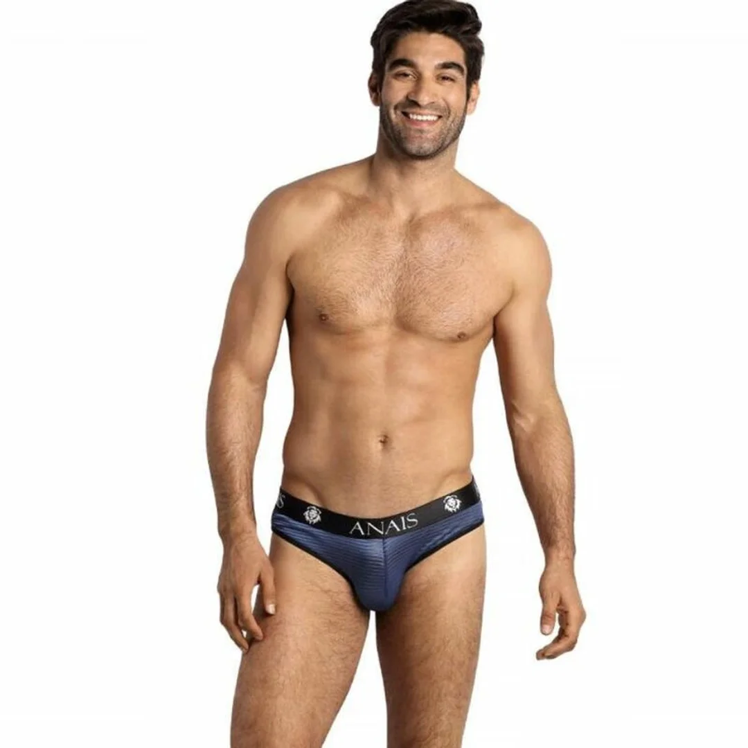 Anais Men Naval Slip S - męskie figi z tiulu w granatowe paski