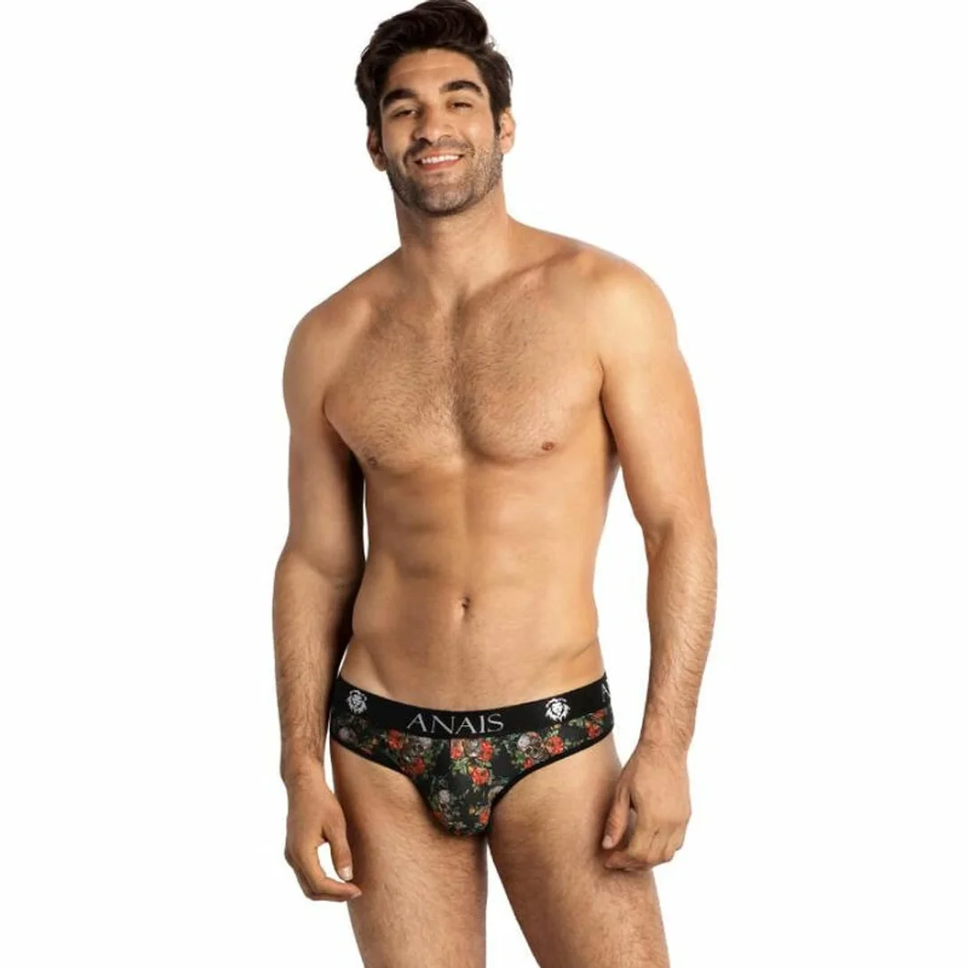 Anais Men Power Slip XL - Komfortowe slipy męskie, wzor roże i czaszki
