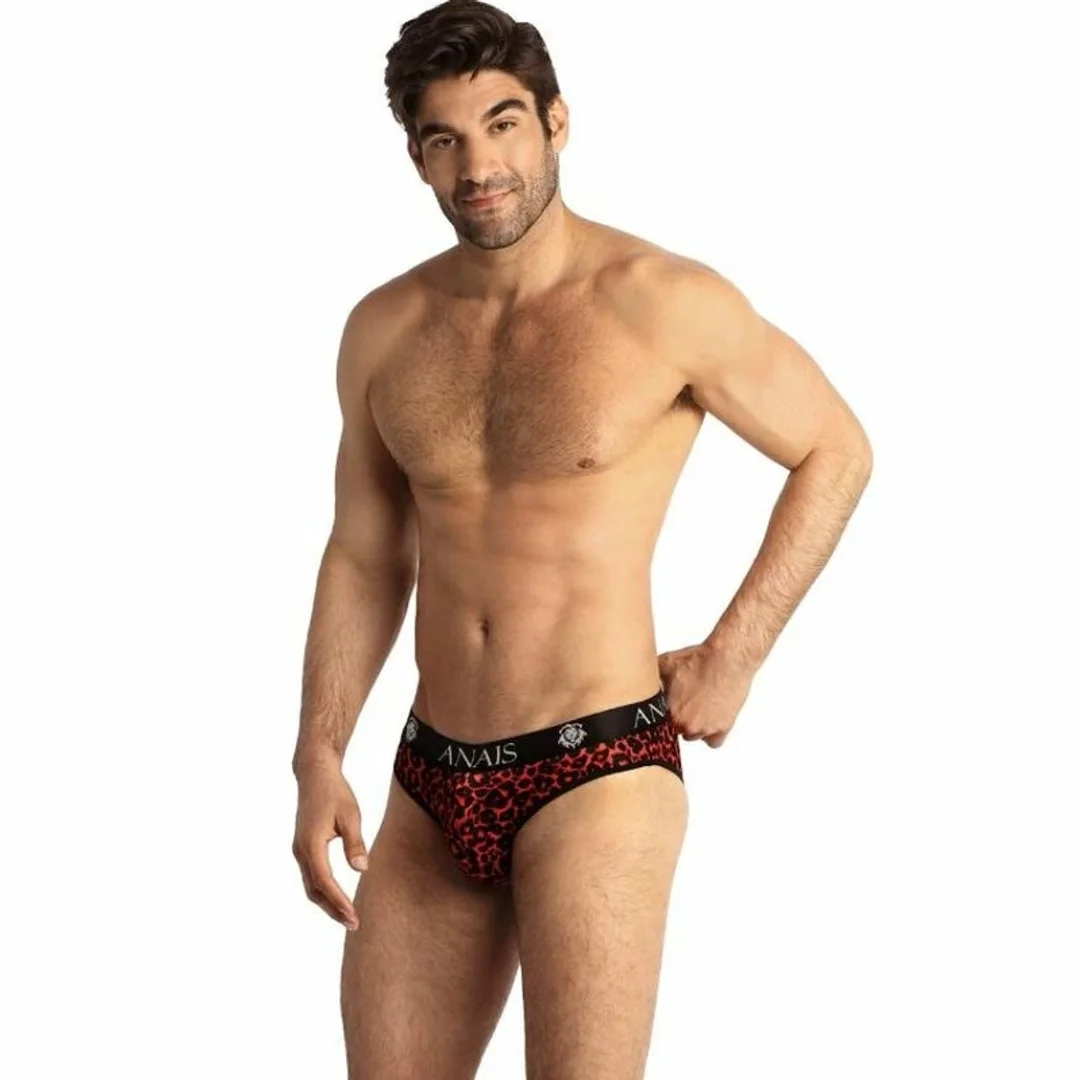 Anais Men Tribal Slip XL czerwone majtki z mikrofibry z motywem zwierzęcym
