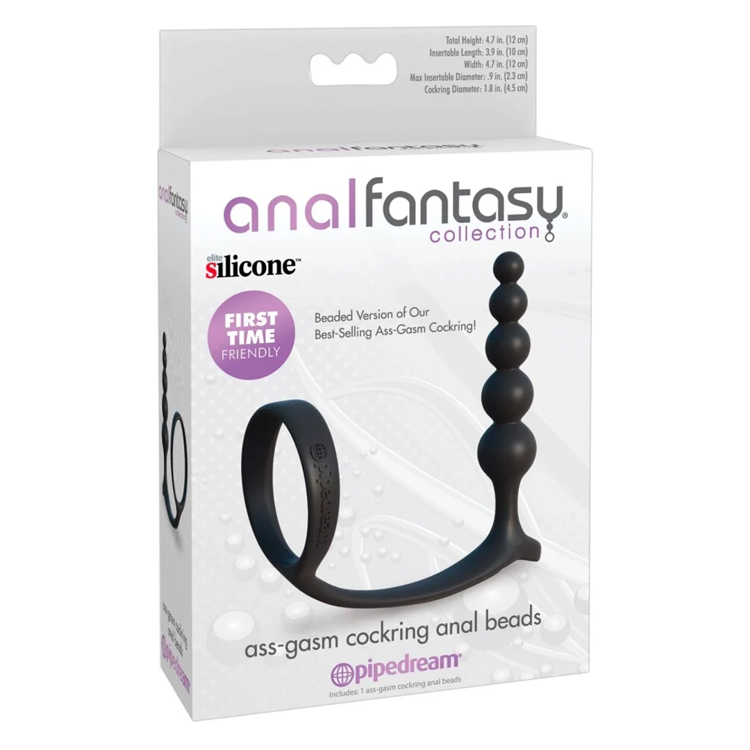 Anal Fantasy Kulowy korek z pierścieniem silikonowy 12 cm czarny