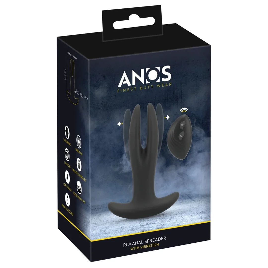 ANOS RC Spreader 2-ramienny z wibracją, silikonowy, pilot, czarny