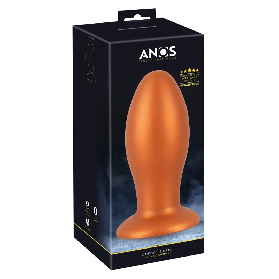 ANOS Wtyczka Stożkowa z Przyssawką XL 16 cm Pomarańczowa Silikon