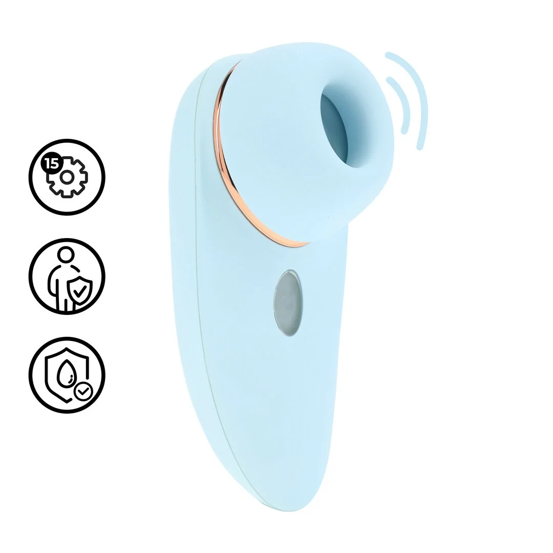 Aurie AirTap Vibrator Blue - 2 wymienne końcowki, 15 trybow pracy