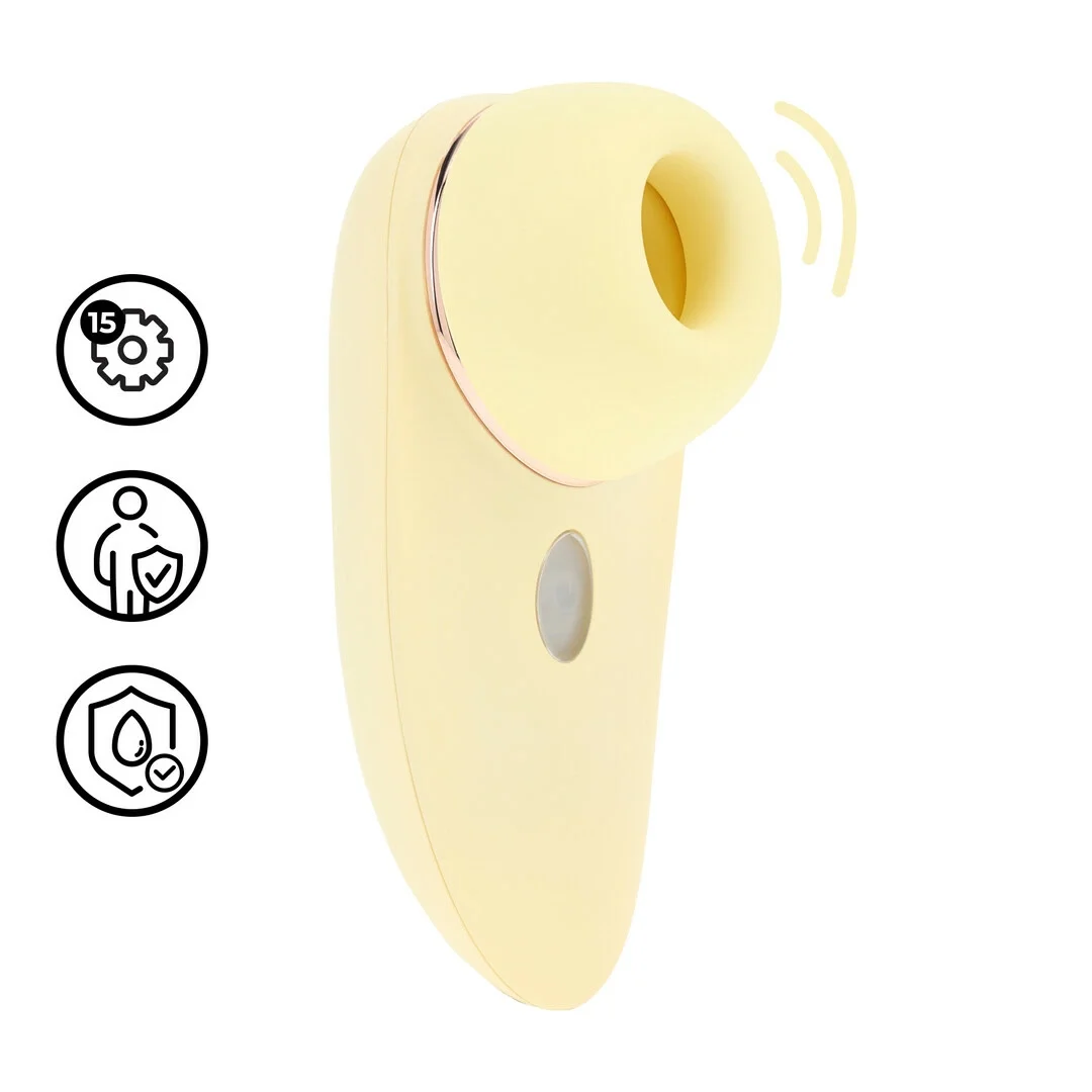 Aurie AirTap Vibrator żołty - 2 wymienne głowice, 15 trybow pracy