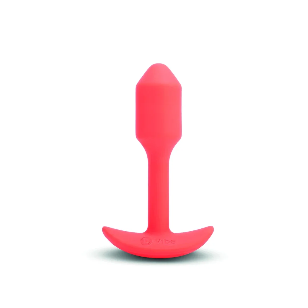 b-Vibe Snug Plug 1 Orange - Wibrująca wtyczka anatomiczna silikonowa 10 cm