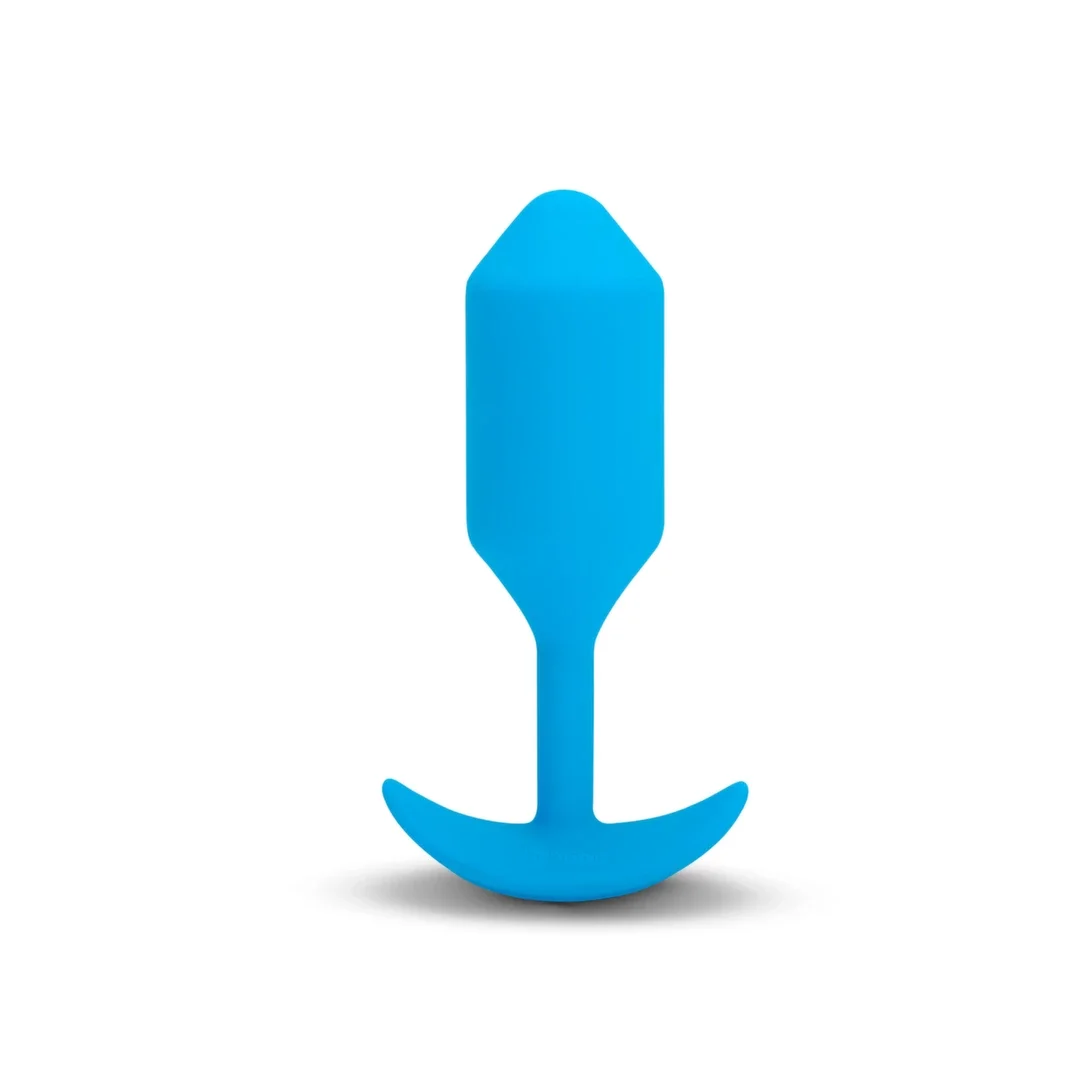 b-Vibe Snug Plug 3 Blue - wibrująca zatyczka anatomiczna silikonowa 13,8 cm