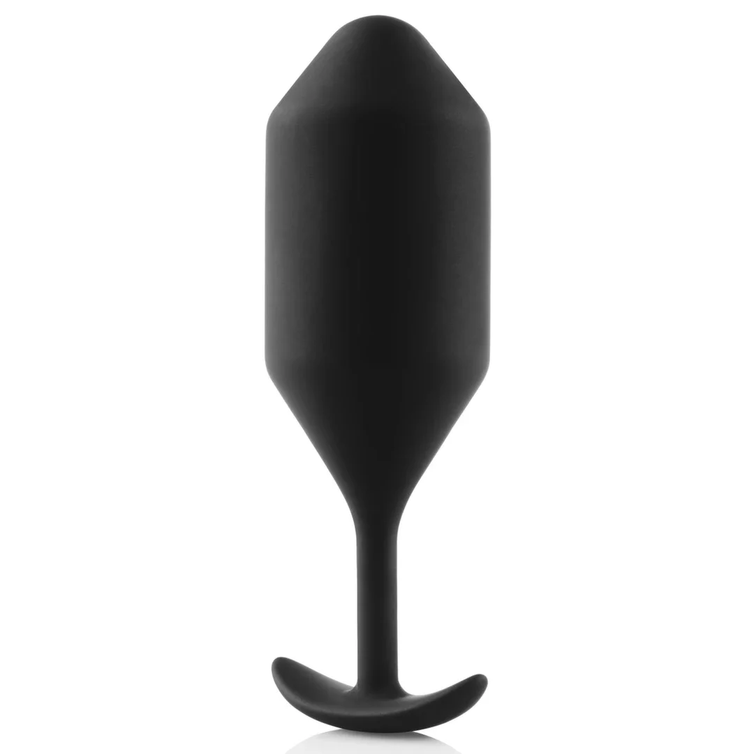 b-Vibe Snug Plug 5 Black - silikonowy ciężki model anatomiczny 371g